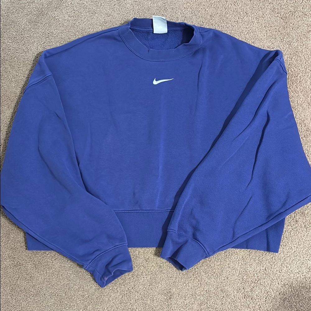Nike Blue/Purple Crewneck Sweatshirt Cropped